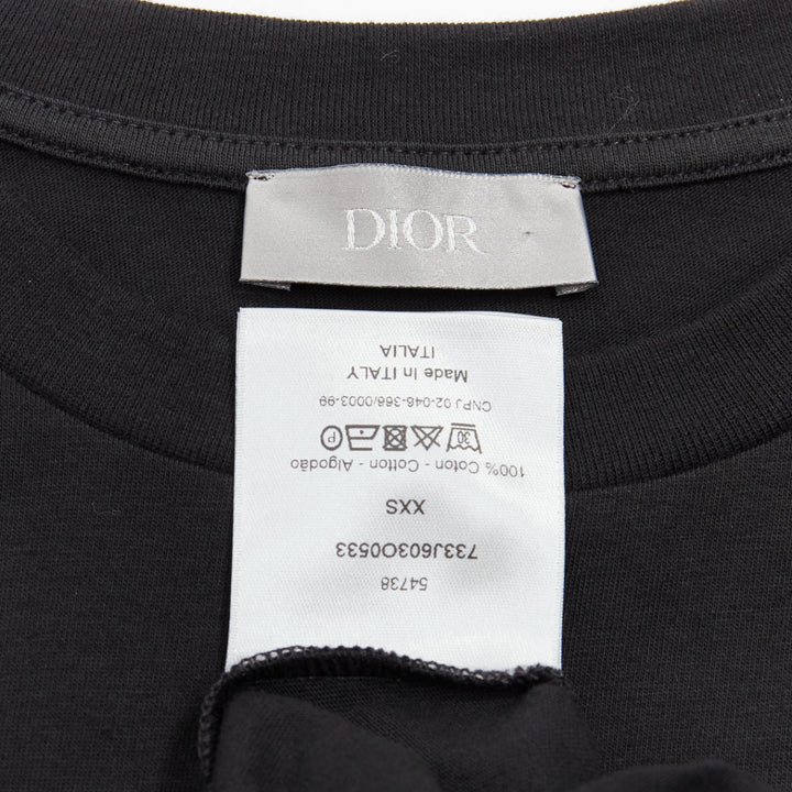 DIOR HOMME black cotton gold bee embroidered fitted tshirt XXS