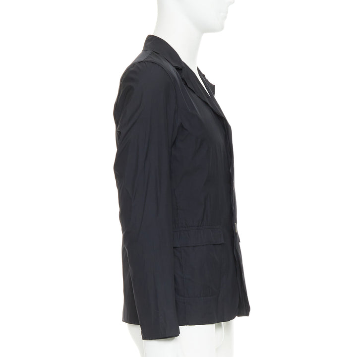 LANVIN black light double layer fabric raw edges blazer jacket FR44 XS