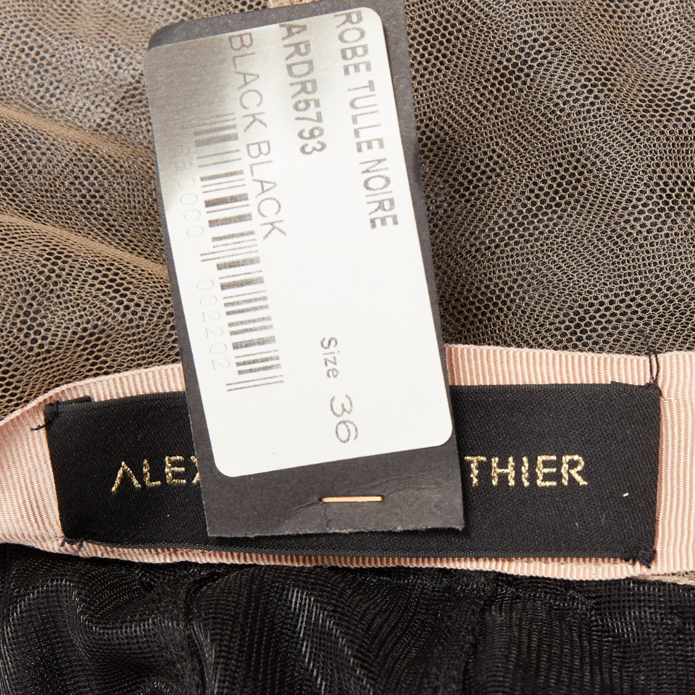 rare ALEXANDRE VAUTHIER COUTURE AW2017 Runway black sheer tulle flared dress