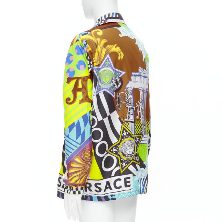 VERSACE 2020 Runway Pop Temple print nylon windbreaker shirt jacket IT48 M