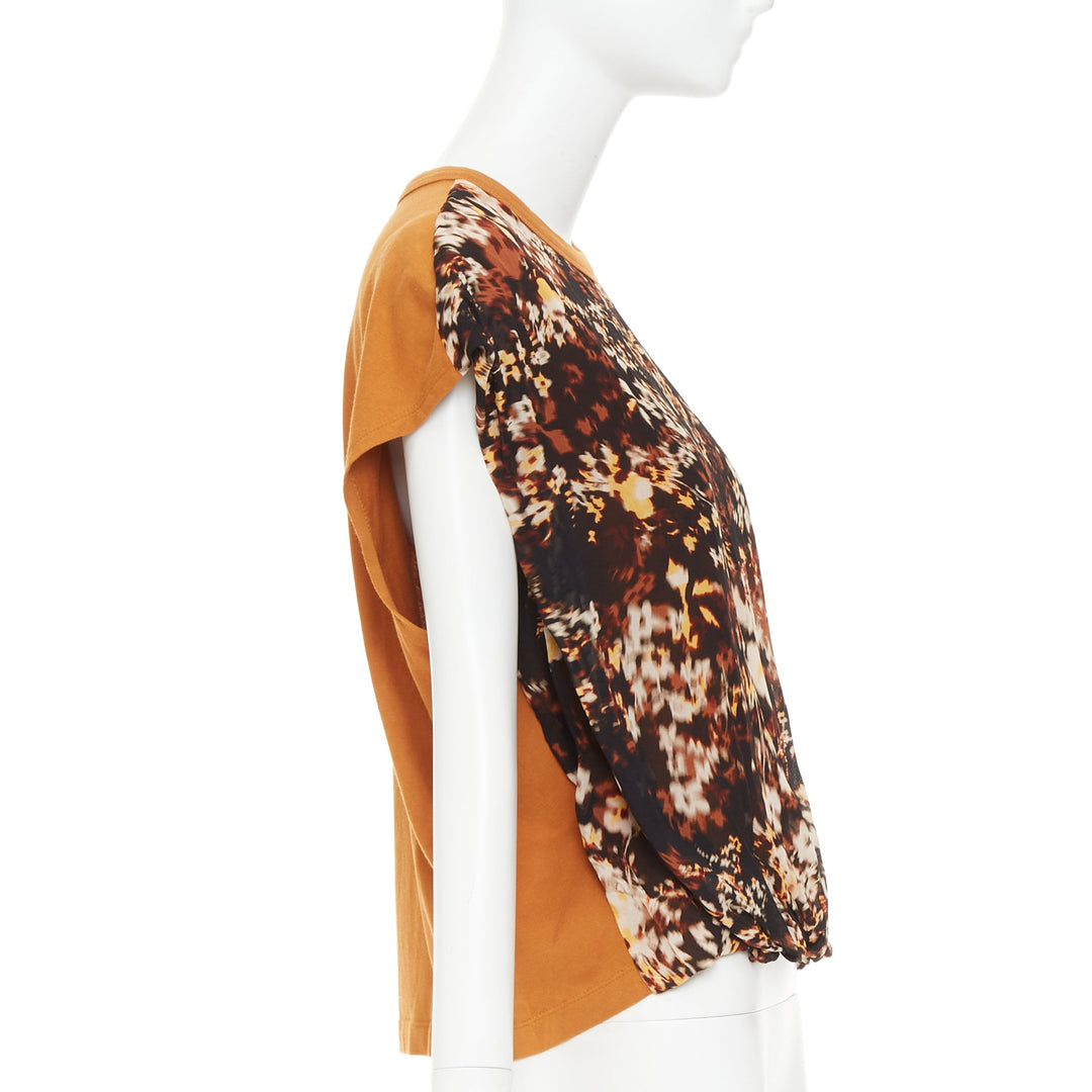 DRIES VAN NOTEN 2021 Hernet brown black cotton blurry floral cap sweater S