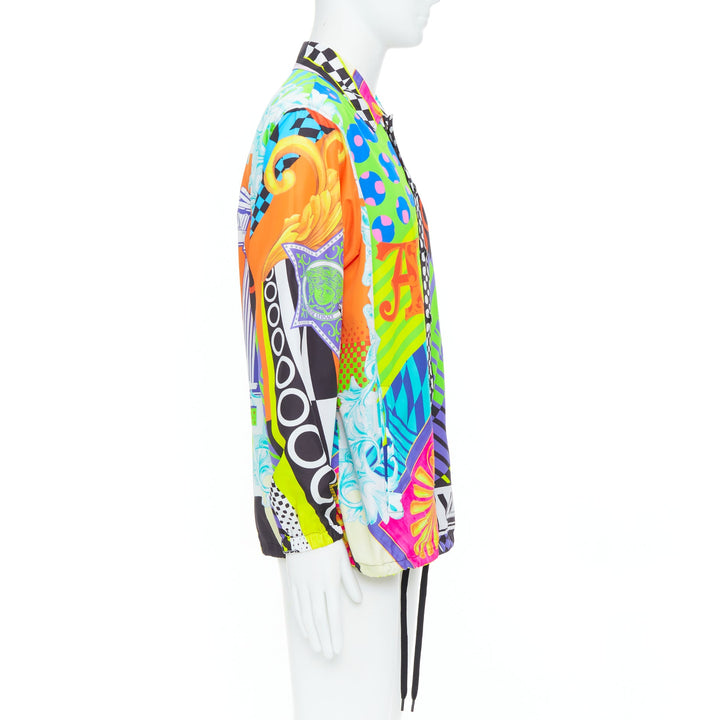 VERSACE 2020 Runway Pop Temple print nylon windbreaker shirt jacket EU50 L