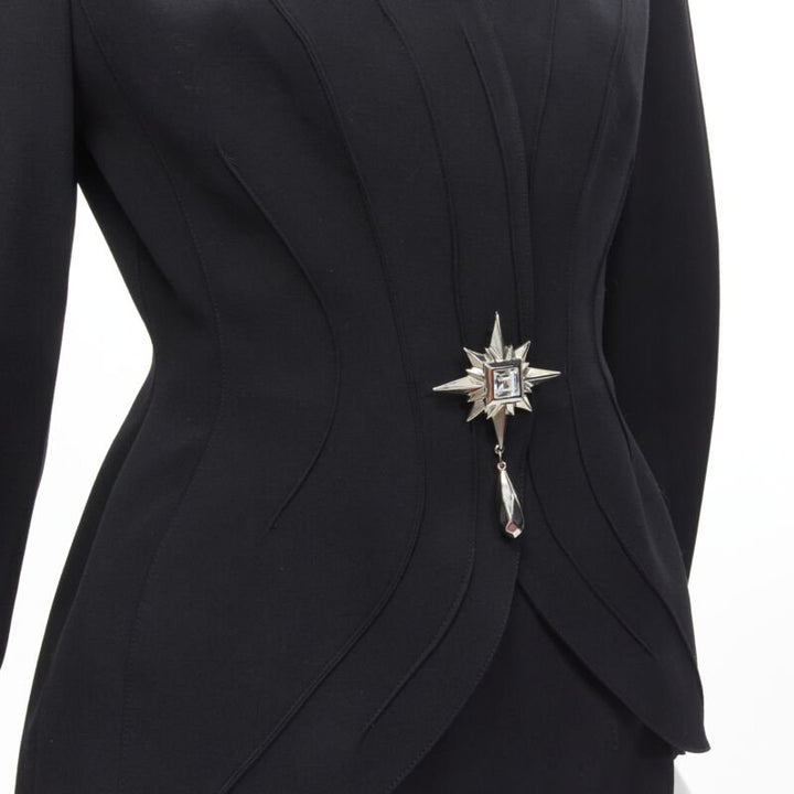 THIERRY MUGLER Vintage Star button space age curved collar power blazer IT9AT S