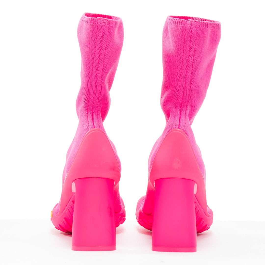 rare BALENCIAGA Vibram Toe hot pink 5-toe technical fabric sock boots EU37