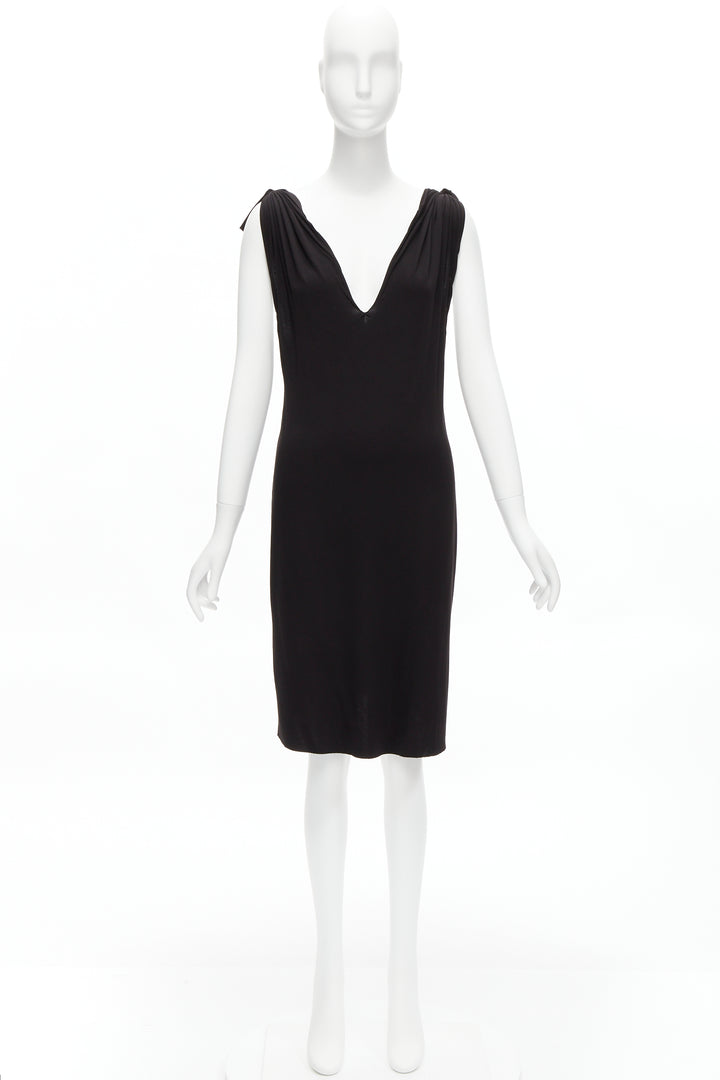 Female mannequin wearing Maison Margiela by Martin Margiela 2005 Spring Runway Black Modal Women Cocktail Dresses in Size  S | Available at JHROP