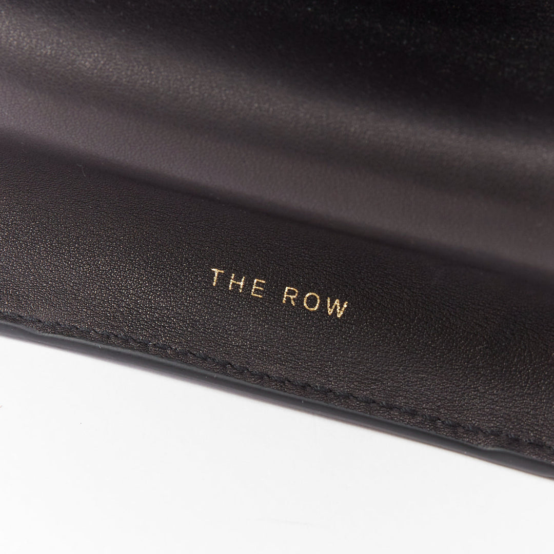 THE ROW 2024 Margaux East West Clutch black saddle leather handbag