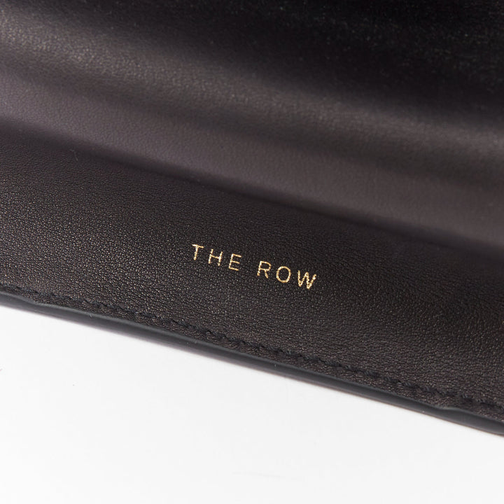 THE ROW 2024 Margaux East West Clutch black saddle leather handbag