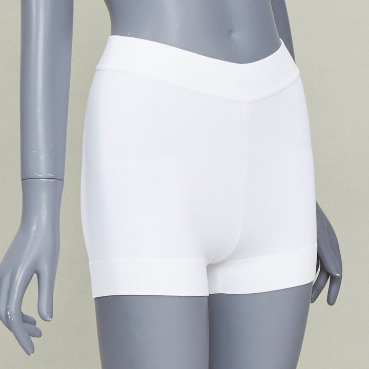 ALAIA cream viscose blend high waist ribbed knitted boyish jogger shorts FR36 S