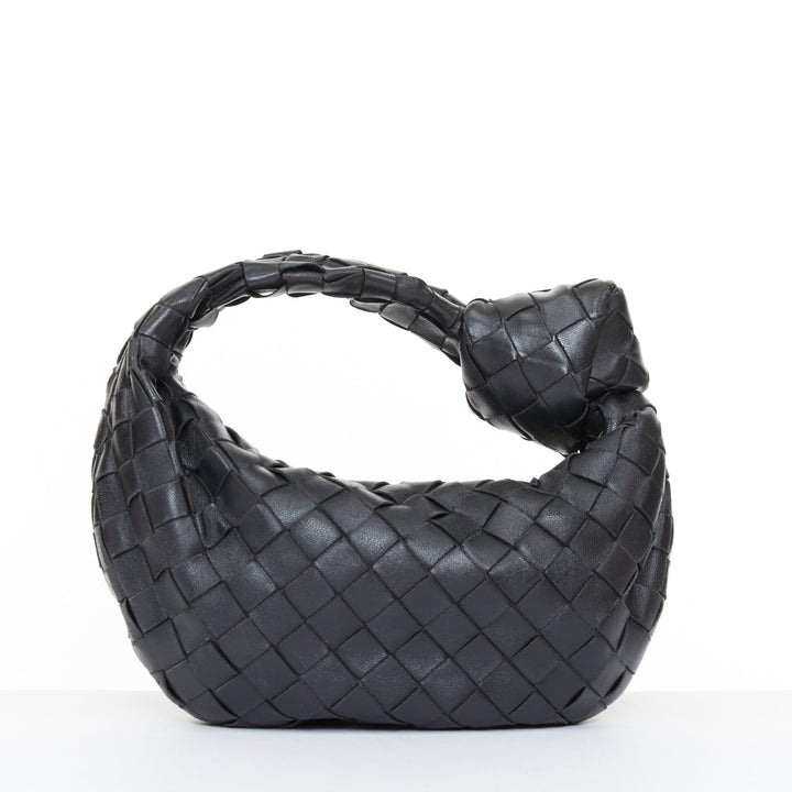 BOTTEGA VENETA 2020 Mini Jodie black Intrecciato nappa leather hobo handbag bag