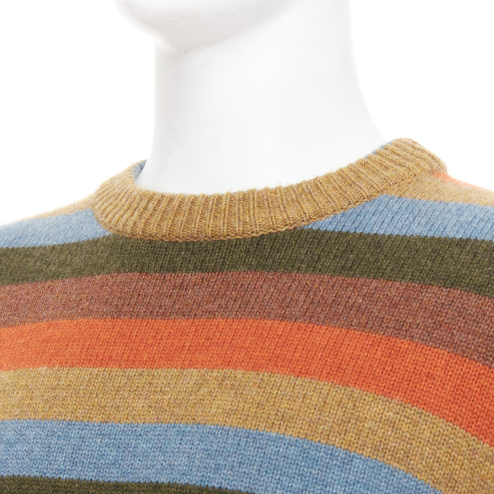 BOTTEGA VENETA cashmere blend multicolor striped pullover sweater IT48 M