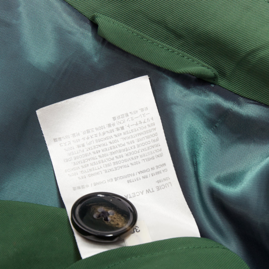 ACNE STUDIOS 2018 Lucie TW green twill belted maxi trench coat FR38 M