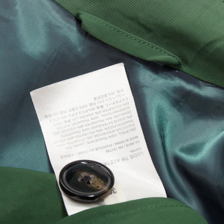 ACNE STUDIOS 2018 Lucie TW green twill belted maxi trench coat FR38 M