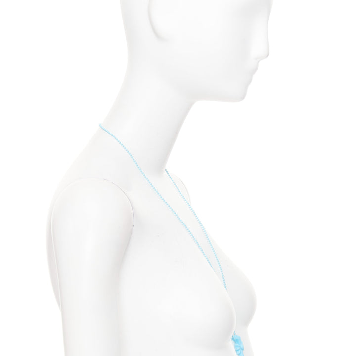 CHROME HEARTS 2019 Silichrome CH Cross Necklace sky blue silicone necklace