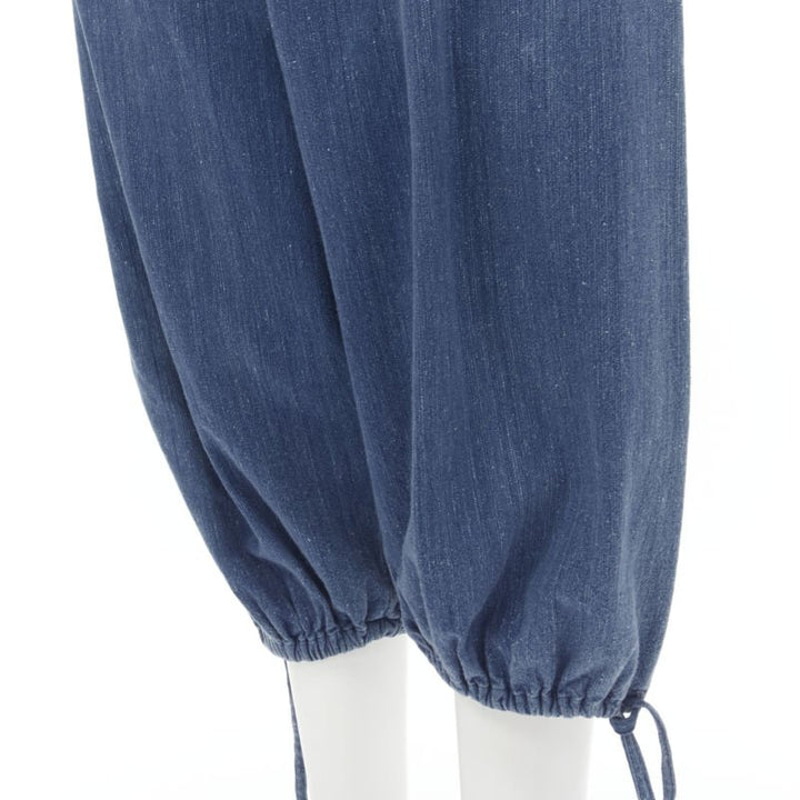 COMME DES GARCONS 1980's Vintage blue washed denim cargo  bubble jeans