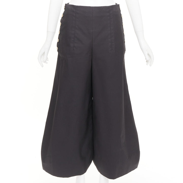 CHANEL Karl Lagerfeld Side Button High Waist Balloon Cropped cotton pants FR38 M