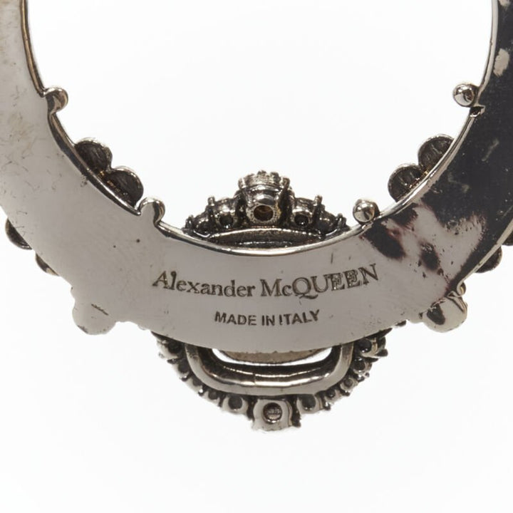 ALEXANDER MCQUEEN Runway silver rhinestone teardrop earcuff statement earring