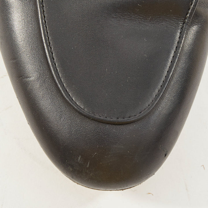 GUCCI Princetown black leather horsebit backless classic loafer mules EU37