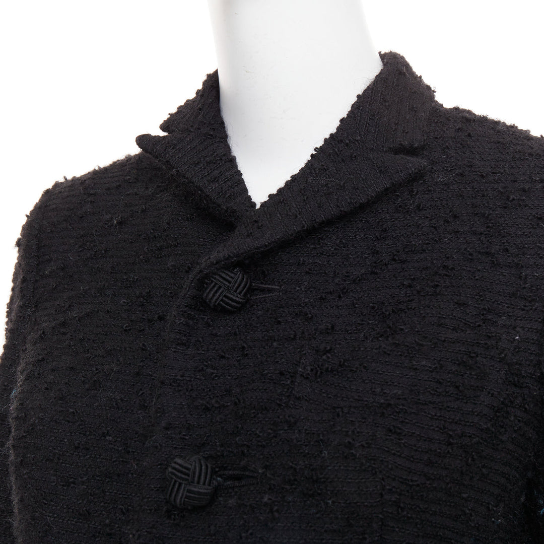 JUNYA WATANABE 2014 black wool tweed flap pocket collared coat XS