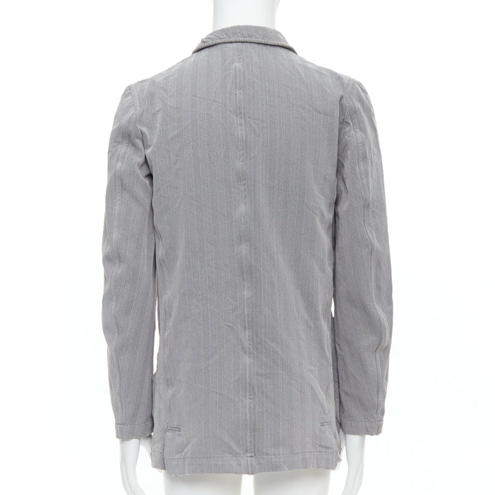 Male mannequin wearing Comme Des Garcons HOMME PLUS 1999 Grey Polyester Men Blazers in Size  M | Available at JHROP