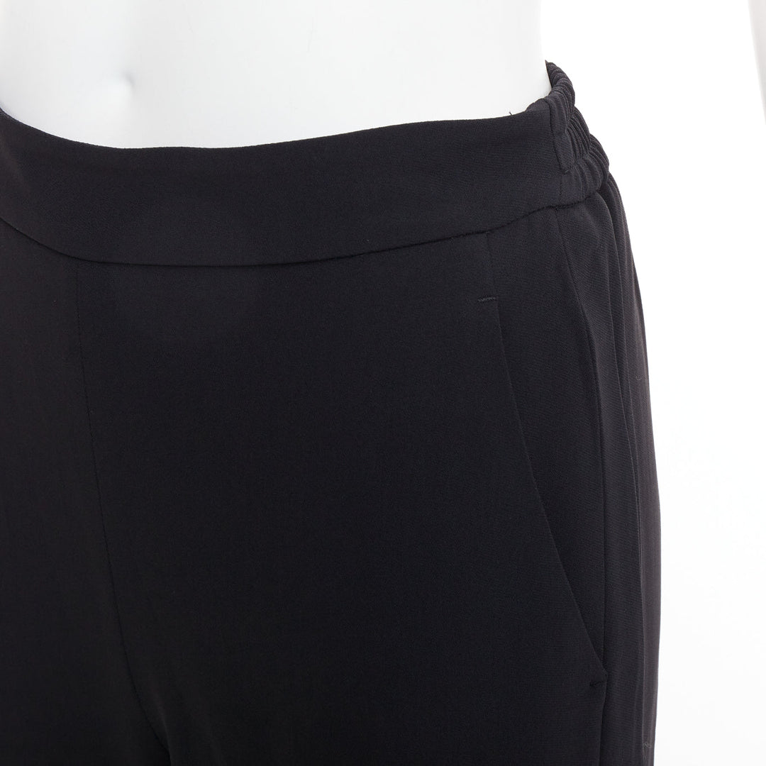 STELLA MCCARTNEY black cotton rib trim ruched back jogger pants IT36 XXS