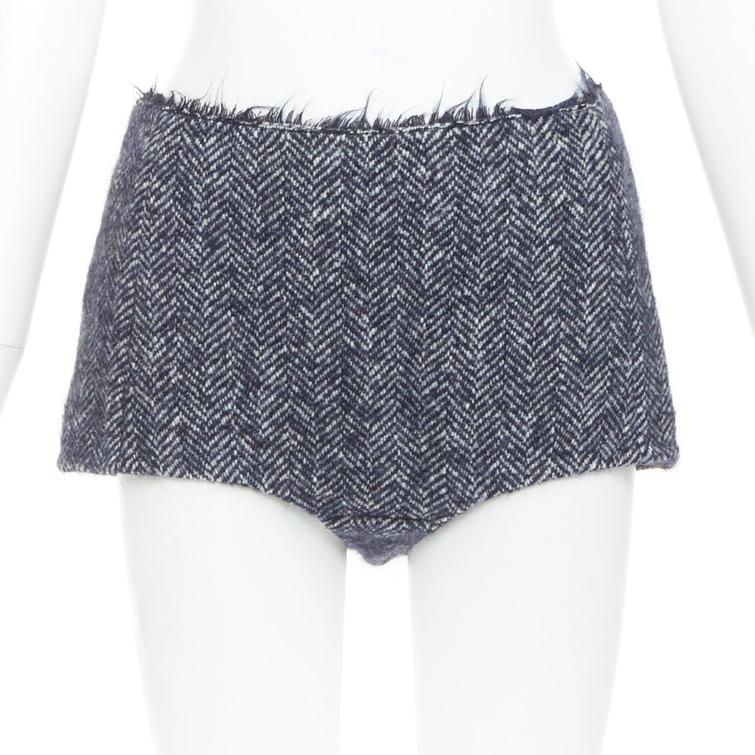 CHRISTOPHER ESBER  Luminary navy herringbone oversized blazer shorts set UK8