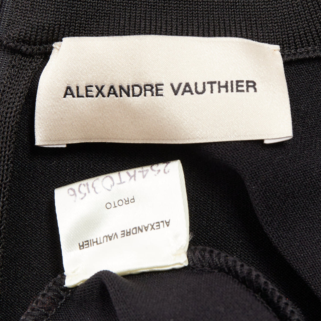 ALEXANDRE VAUTHIER black stretch knit high neck zip back sleeveless top