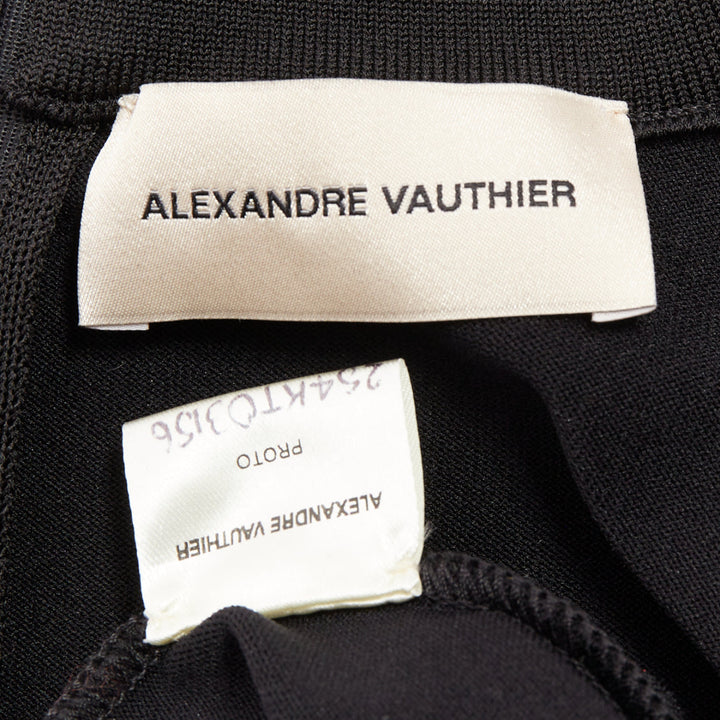 ALEXANDRE VAUTHIER black stretch knit high neck zip back sleeveless top