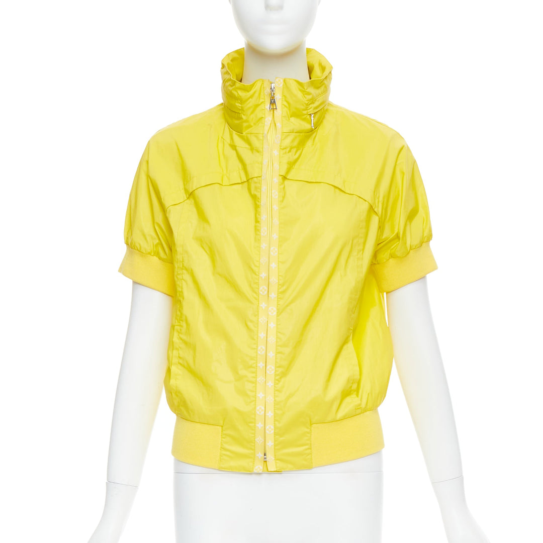 LOUIS VUITTON 2009 yellow monogram short sleeve zip up  jacket FR36 S