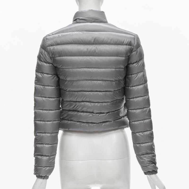 MONCLER Lans Giubbotto grey down feather padded puffer jacket US0 XS