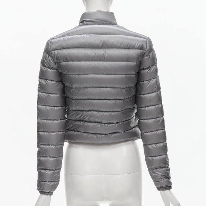 MONCLER Lans Giubbotto grey down feather padded puffer jacket US0 XS