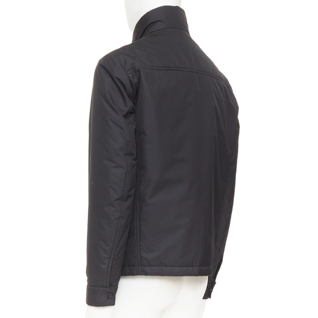 BRIONI black water repellent nylon  plush lined storm jacket M