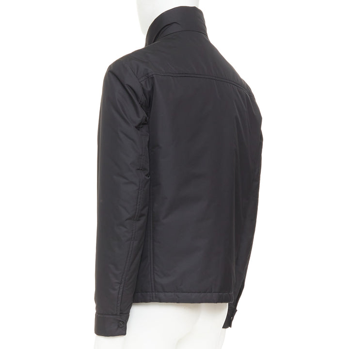 BRIONI black water repellent nylon  plush lined storm jacket M