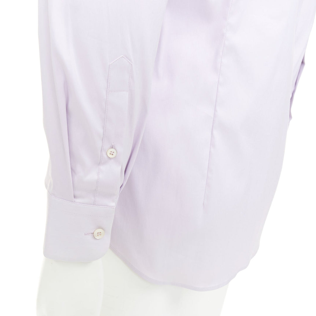PRADA 2015 lilac purple cotton blend long sleeve button dress shirt EU39 M