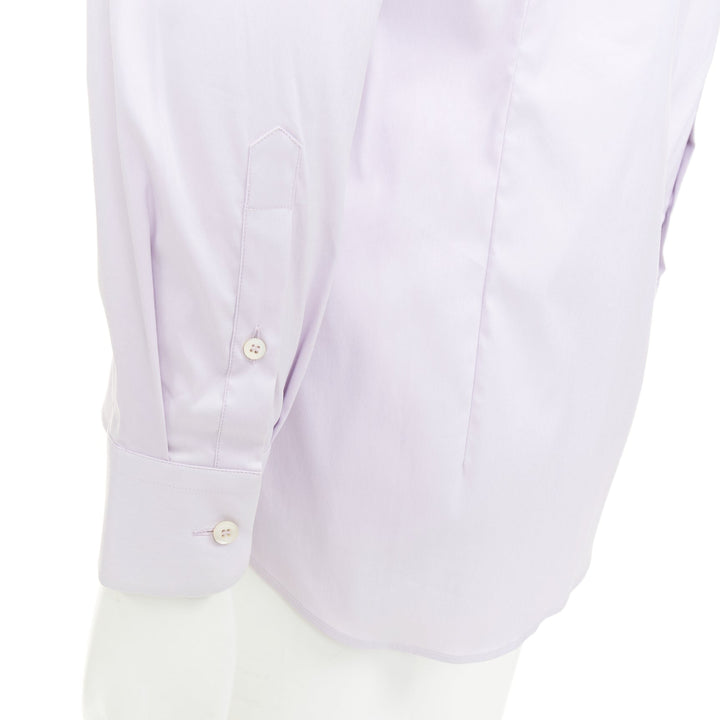 PRADA 2015 lilac purple cotton blend long sleeve button dress shirt EU39 M