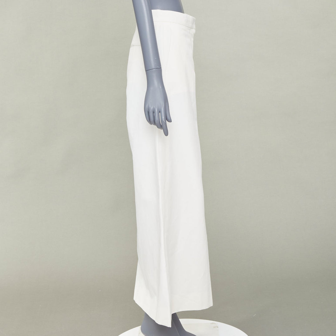 STELLA MCCARTNEY 2018 off white woven pleated wide leg culottes pants IT40 S