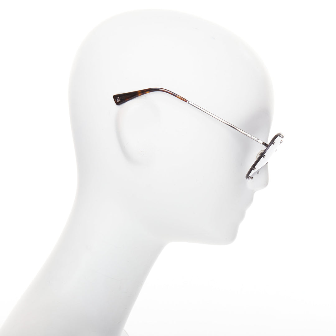 VALENTINO VA2013 58cm crystal stud mirror silver pilot aviator sunglasses