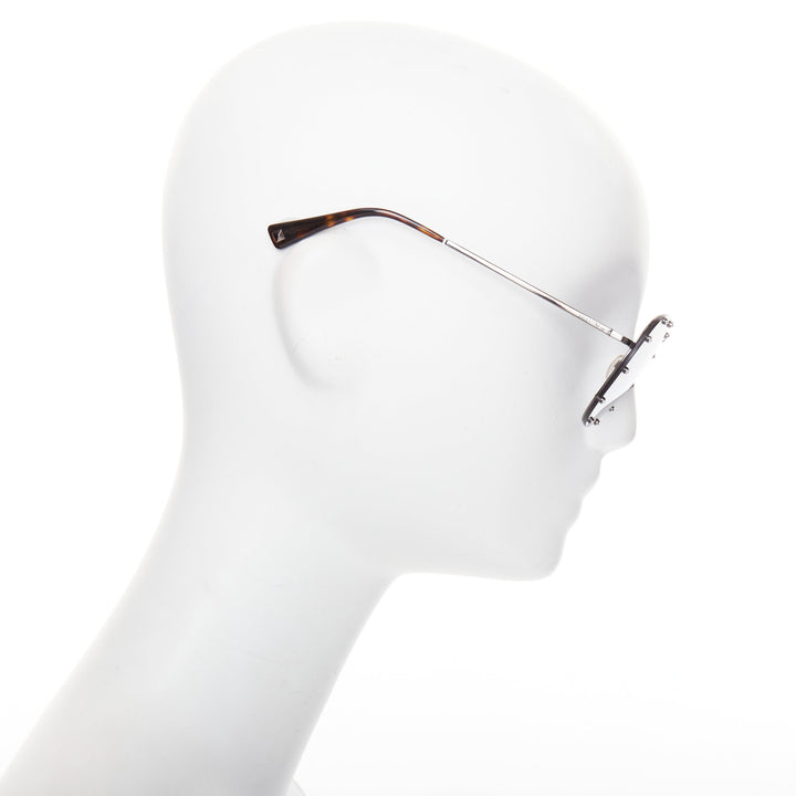 VALENTINO VA2013 58cm crystal stud mirror silver pilot aviator sunglasses