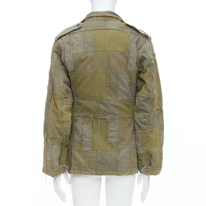 JUNYA WATANABE 2006 M65 green frayed patchwork field coat XS