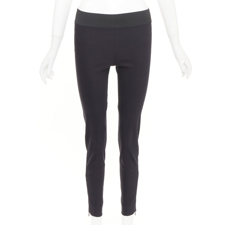 STELLA MCCARTNEY grey cotton blend elastic waist paneled legging pants IT 36 XXS