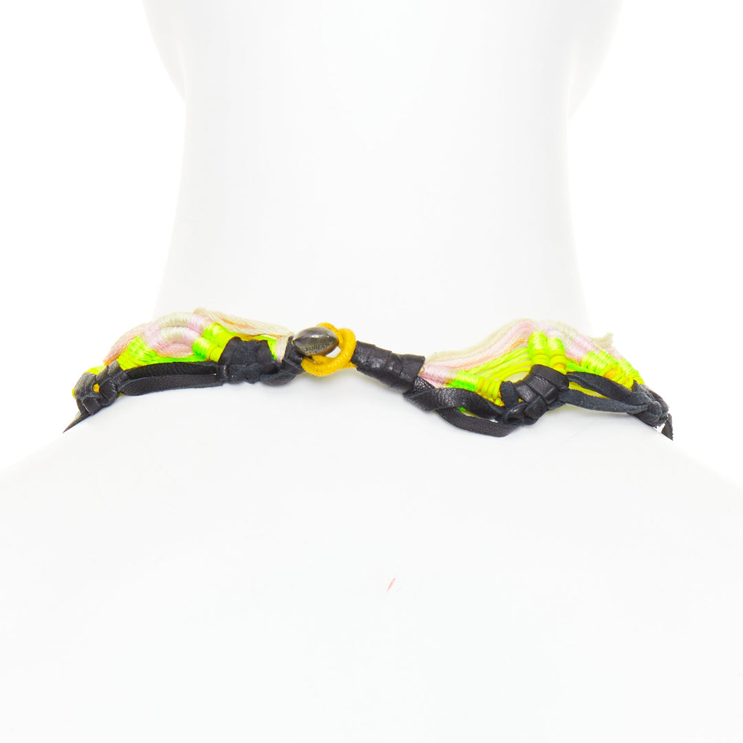 rare SAINT LAURENT Hedi Slimane 2015 Runway Surf Sound leather braided necklace