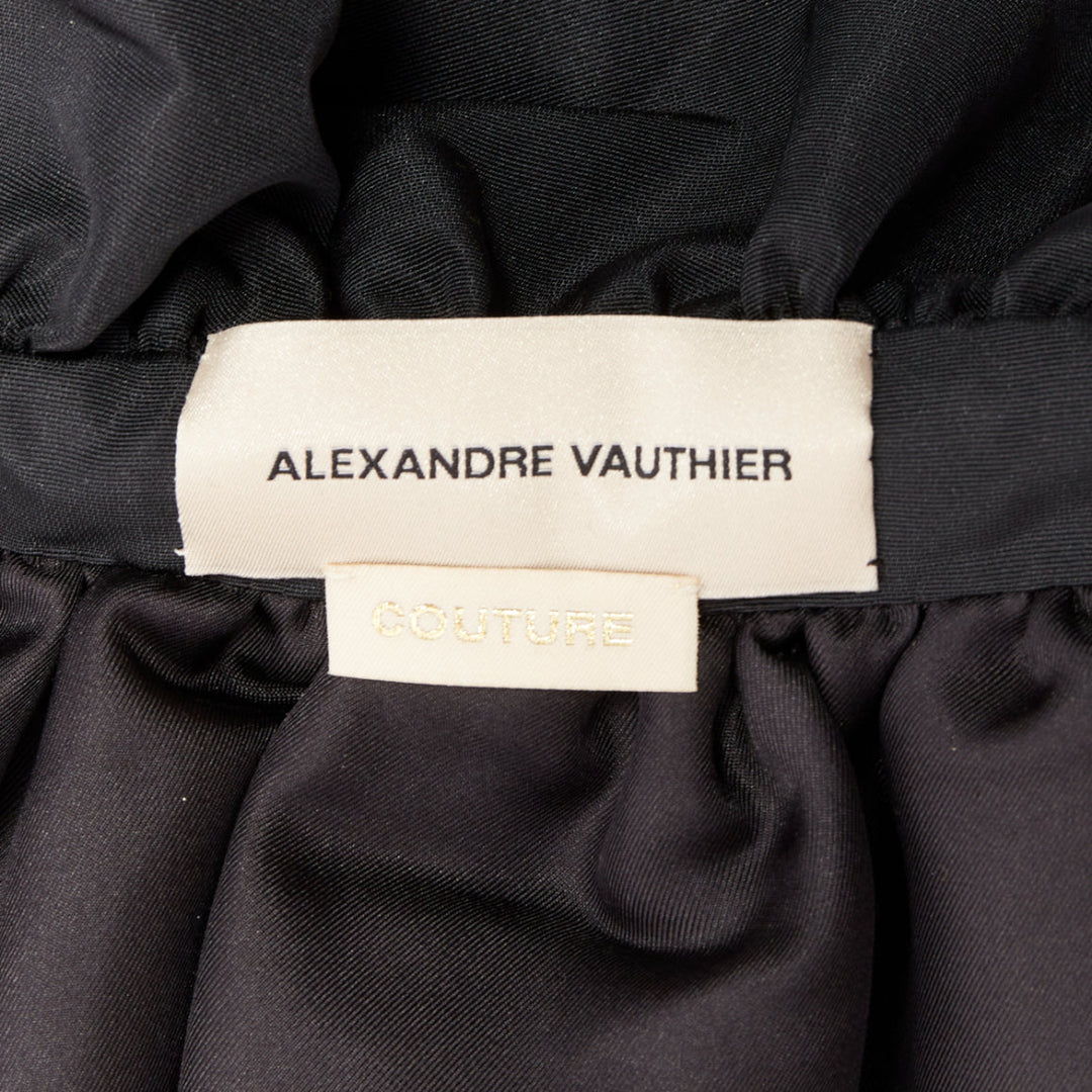 ALEXANDRE VAUTHIER COUTURE black taffeta voluminous peplum side split skirt