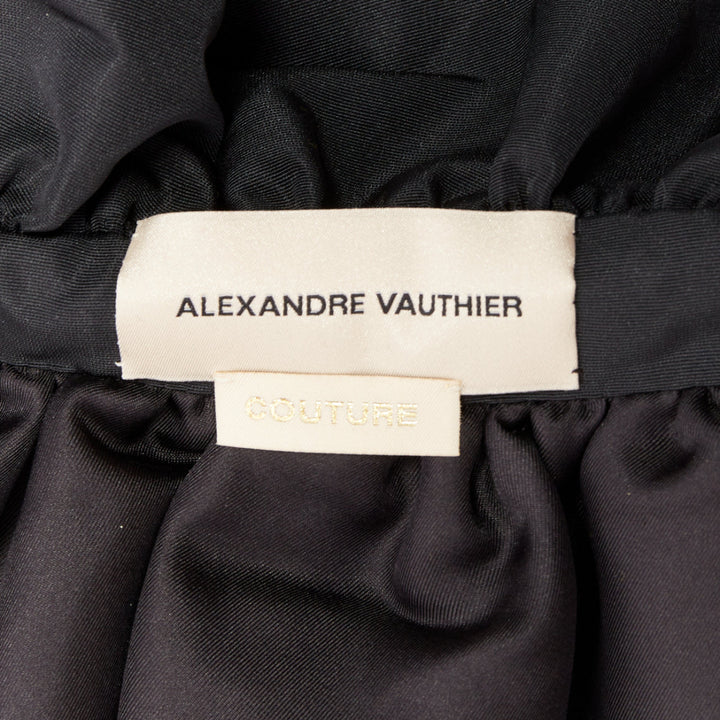 ALEXANDRE VAUTHIER COUTURE black taffeta voluminous peplum side split skirt