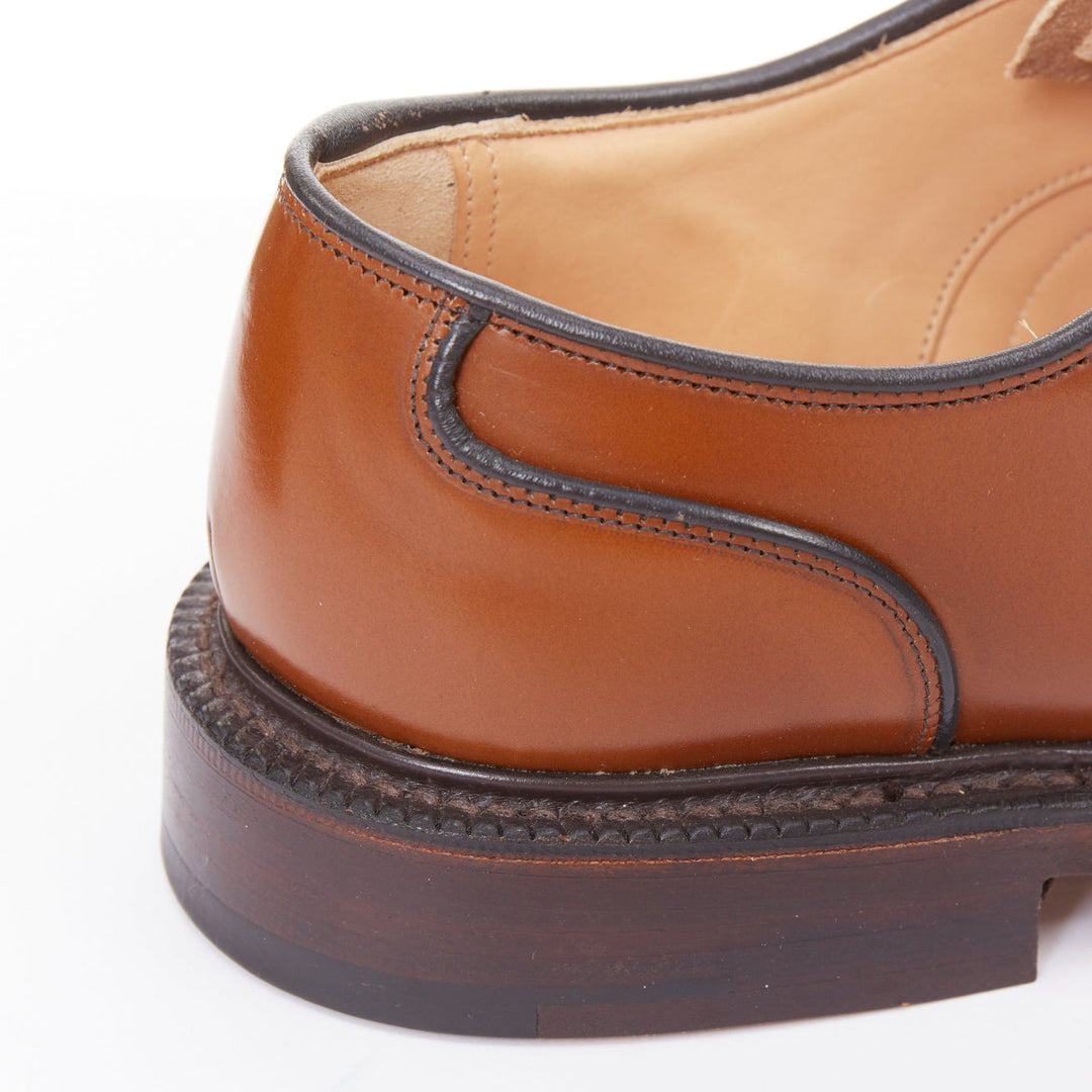 CHURCH'S Lancaster sandalwood tan brown polished binder welted oxford UK5 E