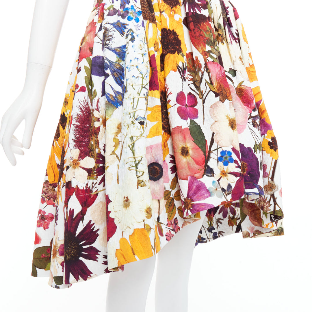 OSCAR DE LA RENTA 2021 floral embellished cloque bubble dress US0 XS