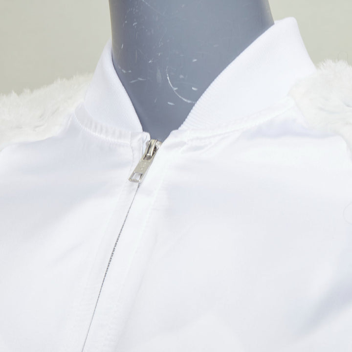 COMME DES GARCONS GIRL 2022 white tulle ruffle sleeve satin cropped jacket M