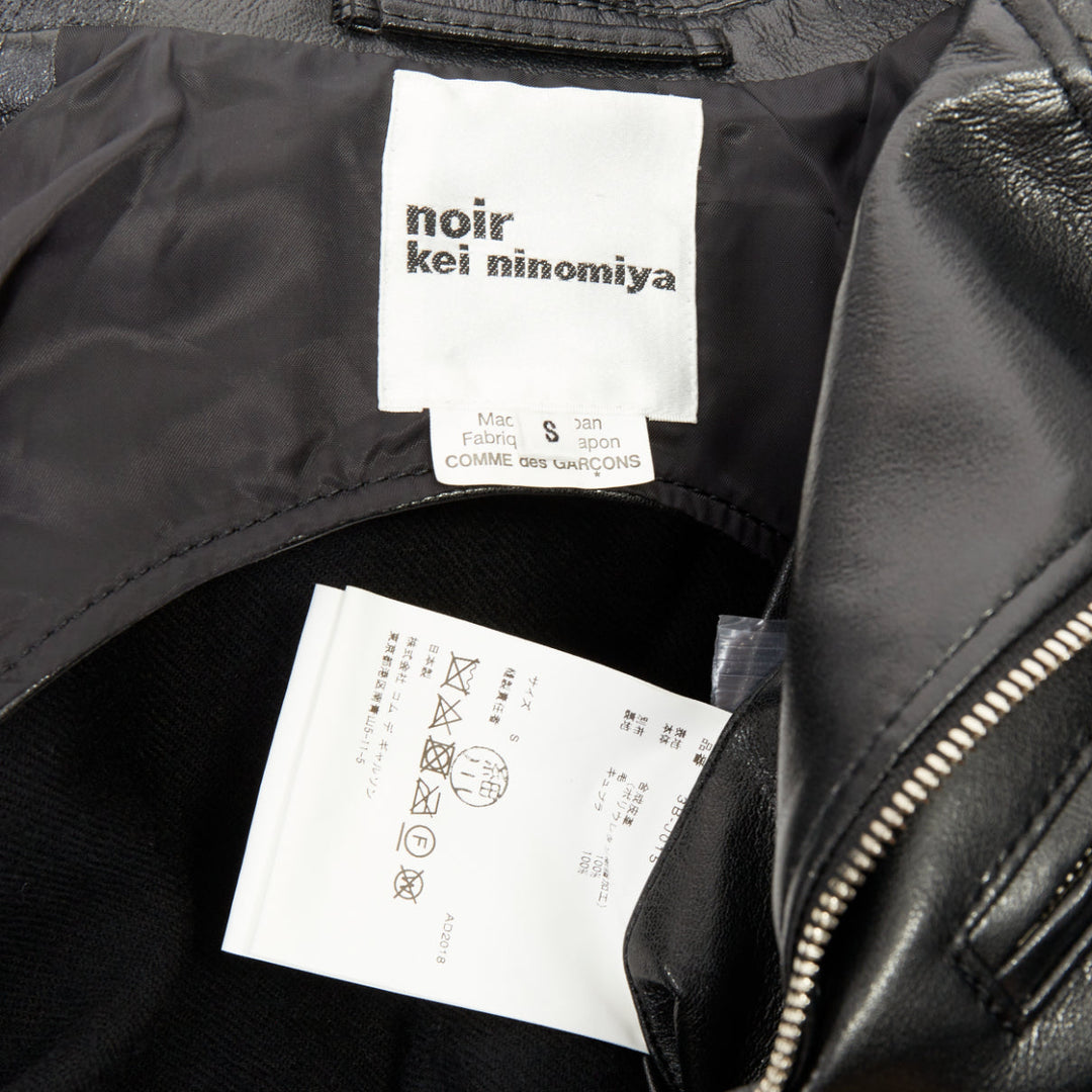 NOIR KEI NINOMIYA 2018 Runway Scarf faux leather crop avant garde biker jacket S