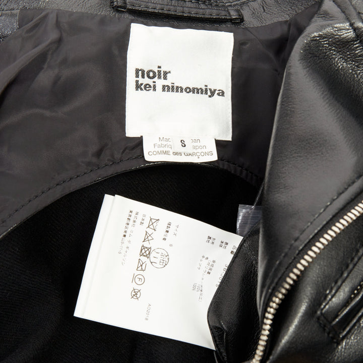 NOIR KEI NINOMIYA 2018 Runway Scarf faux leather crop avant garde biker jacket S