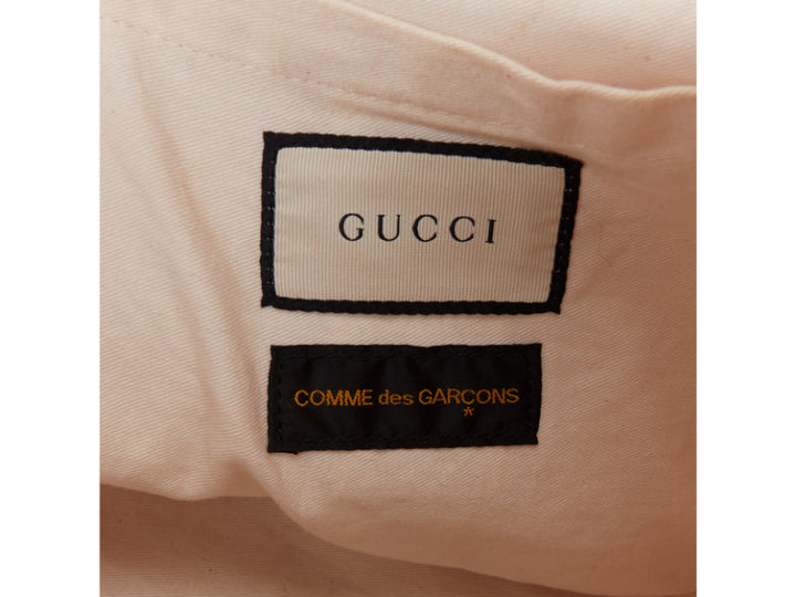 GUCCI COMME DES GARCONS 2021 green red beige vinyl pvc sherry paper tote bag