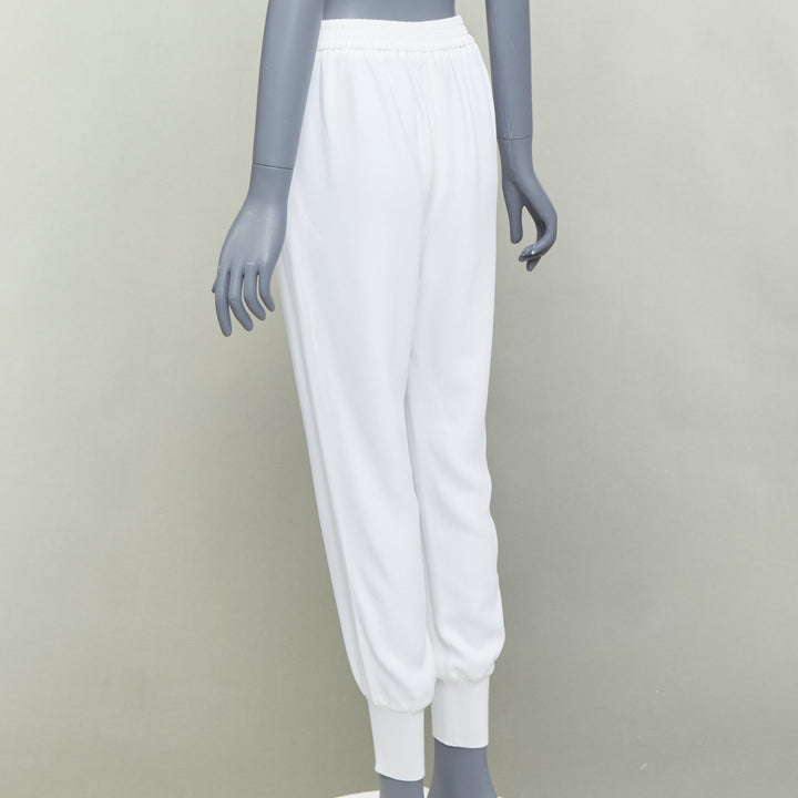 STELLA MCCARTNEY 2019 cream viscose blend minimal jogger pants IT36 XXS