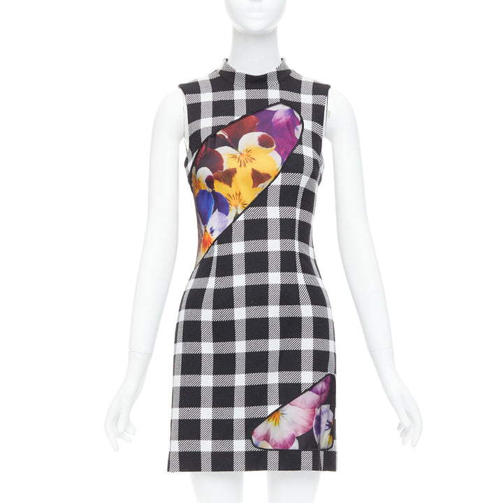 CHRISTOPHER KANE virgin wool multicolor orchid plaid print dress IT38 XS